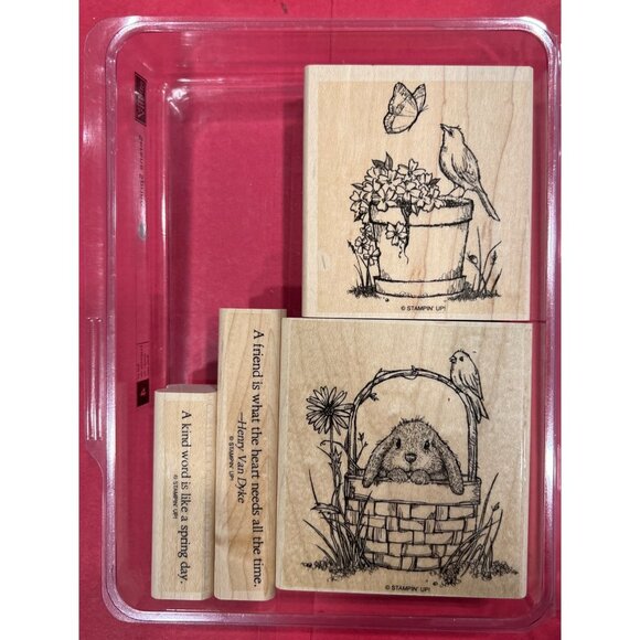 Stampin Up! Serene Spring Wood-Mounted Rubber Stamp Set - Picture 1 of 3